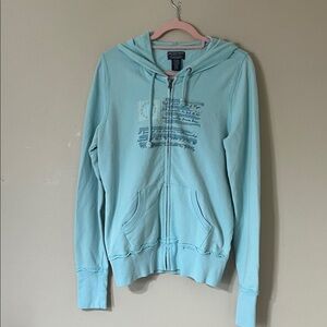 Polo by Ralph Lauren Light Aqua Hooded Zip-Up Sweatshirt